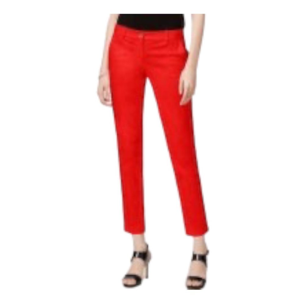 Nanette Lepore Pants Flat Waist Contemporary Red Trousers NWT Size 4